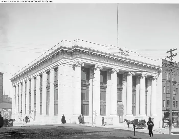 Framed Print : First National Bank, Kansas City, Mo. between 1900 and 1906. Creator: Unknown Framed Print : First National Bank, Kansas City, Mo. between 1900 and 1906. Creator: Unknown