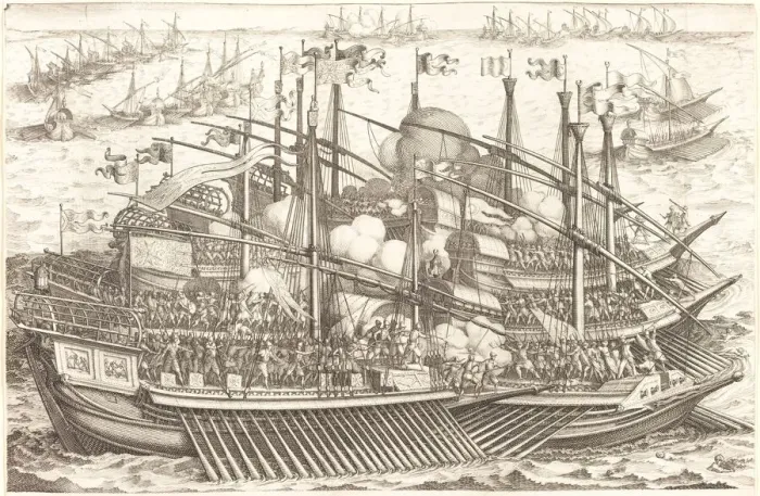 Framed Print : The First Naval Battle, c. 1614. Creator: Jacques Callot Framed Print : The First Naval Battle, c. 1614. Creator: Jacques Callot