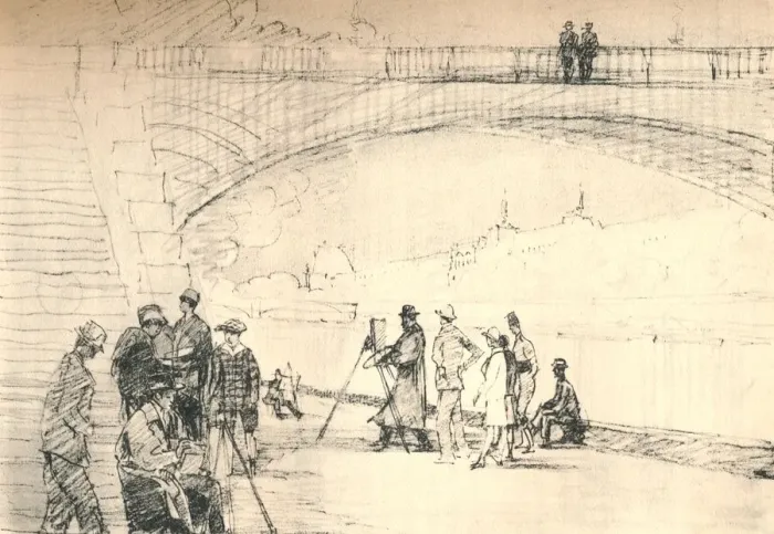 Framed Print : The first Paris road was her river, c1927, (1927). Artist: Henry Franks Waring Framed Print : The first Paris road was her river, c1927, (1927). Artist: Henry Franks Waring
