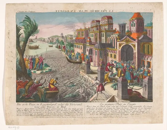 Framed Print : The first plague of Egypt, 1755-1779. Creator: Monogrammist BF Framed Print : The first plague of Egypt, 1755-1779. Creator: Monogrammist BF