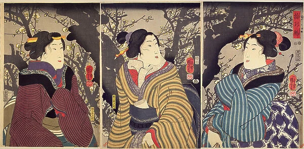 The First Plum Blossoms of Spring (Ume no sakigake), 1848-1849. Creator: Kuniyoshi, Utagawa (1797-1861)