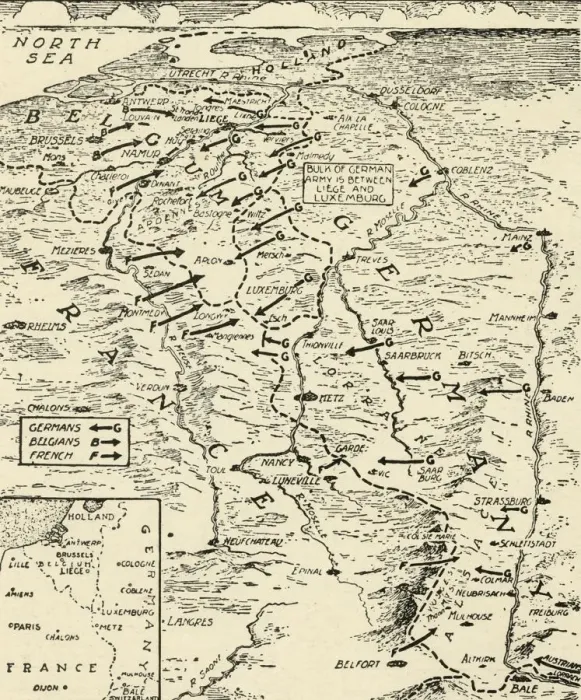 Framed Print : First Positions of the Two Million Troops of the Warring Nations, 1915. Creator: Unknown Framed Print : First Positions of the Two Million Troops of the Warring Nations, 1915. Creator: Unknown