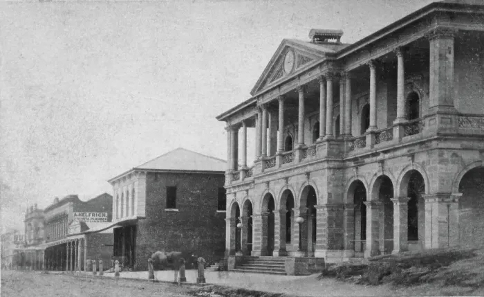 Framed Print : First Post Office and Savings Bank, Queen Street, Brisbane, Queensland, 1872. Creator: Unknown