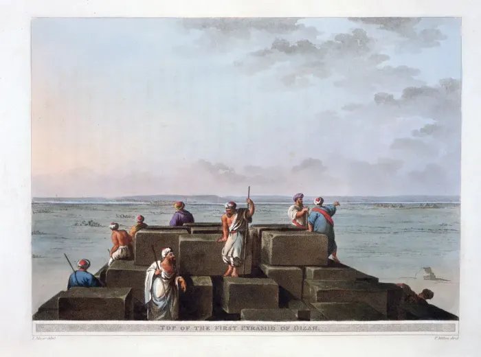 Framed Print : Top of the First Pyramid of Gizah, 1801. Artist: Thomas Milton Framed Print : Top of the First Pyramid of Gizah, 1801. Artist: Thomas Milton