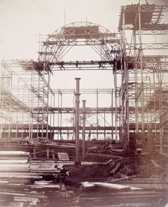 Framed Print : First rib of the Nave, October 1852, Crystal Palace, London. Creator: Philip Henry Delamotte. First rib of the Nave, October 1852, Crystal Palace, London Framed Print : First rib of the Nave, October 1852, Crystal Palace, London. Creator: Philip Henry Delamotte. First rib of the Nave, October 1852, Crystal Palace, London