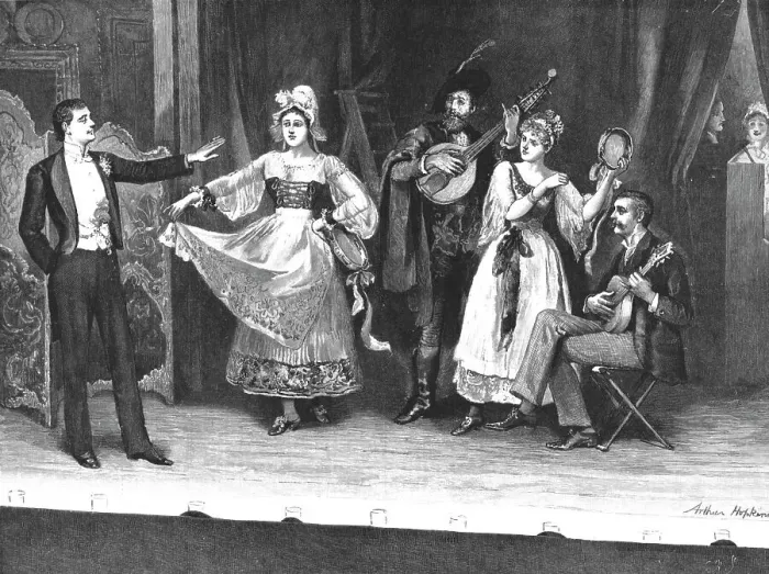 Framed Print : My First Season'; Private Theatre--A Dress Rehearsal, 1890. Creator: Arthur Hopkins Framed Print : My First Season'; Private Theatre--A Dress Rehearsal, 1890. Creator: Arthur Hopkins