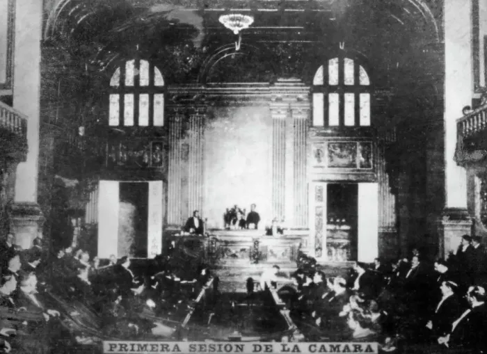 Framed Print : First session of the Chamber, (1902), 1920s Framed Print : First session of the Chamber, (1902), 1920s
