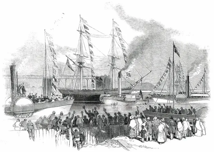 Framed Print : The First Shipment of Coals in the New Sunderland Docks, 1850. Creator: Unknown Framed Print : The First Shipment of Coals in the New Sunderland Docks, 1850. Creator: Unknown