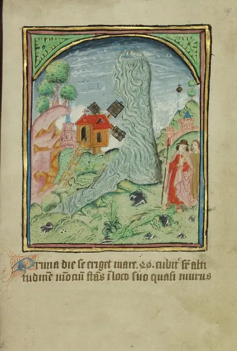 Framed Print : The First Sign before the Day of Judgment; Illustrated Vita Christi... about 1480-1490. Creator: Unknown Framed Print : The First Sign before the Day of Judgment; Illustrated Vita Christi... about 1480-1490. Creator: Unknown