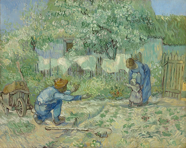First Steps (after Millet), 1890. Artist: Gogh, Vincent, van (1853-1890)