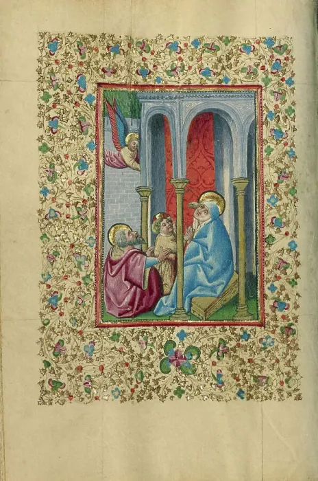 Framed Print : The First Steps of Jesus; Book of Hours, about 1460. Creator: Unknown Framed Print : The First Steps of Jesus; Book of Hours, about 1460. Creator: Unknown
