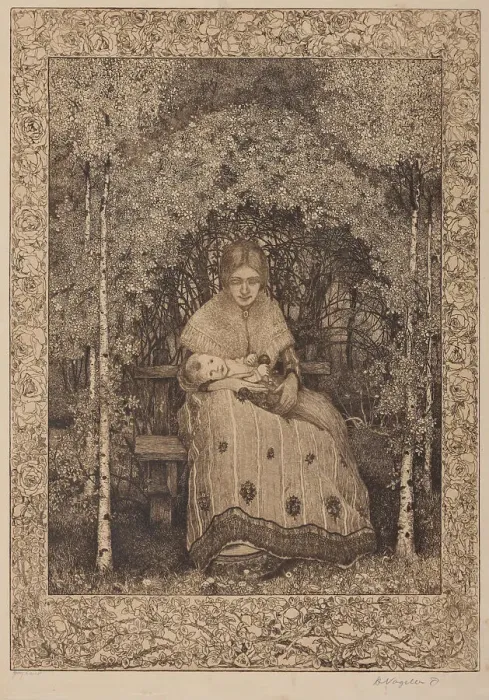 Framed Print : First Summer, 1904. Creator: Vogeler, Heinrich (1872-1942) Framed Print : First Summer, 1904. Creator: Vogeler, Heinrich (1872-1942)