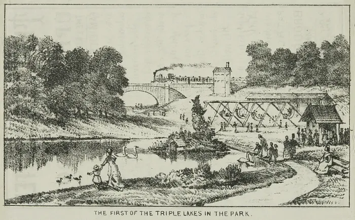 Framed Print : The First of the Triple Lakes in the Park at Alexandra Palace, 19th century. Creator: Unknown Framed Print : The First of the Triple Lakes in the Park at Alexandra Palace, 19th century. Creator: Unknown