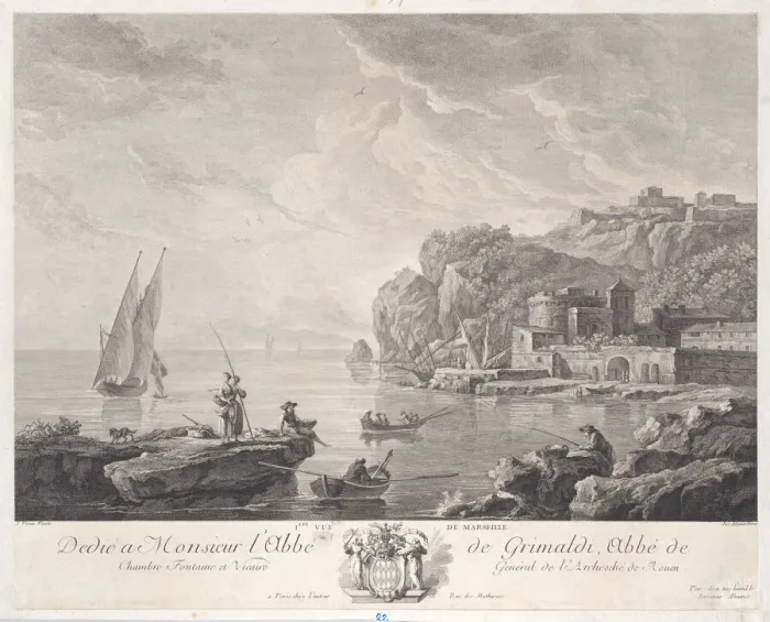 Framed Print : First View of Marseille, 1776. Creator: Jacques Aliamet Framed Print : First View of Marseille, 1776. Creator: Jacques Aliamet