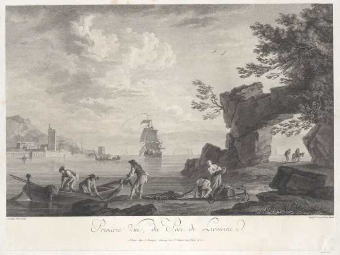 Framed Print : First View of the Port of Livourne, ca. 1755-85. Creator: Maria Fr Ozanne Framed Print : First View of the Port of Livourne, ca. 1755-85. Creator: Maria Fr Ozanne