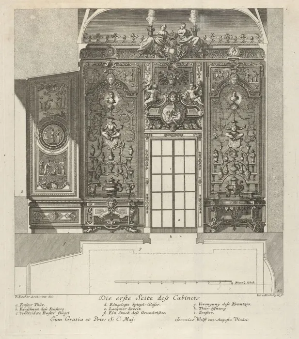 Framed Print : The First Wall of the Porcelain Room, from: Fürstlicher Baumeister Oder Framed Print : The First Wall of the Porcelain Room, from: Fürstlicher Baumeister Oder