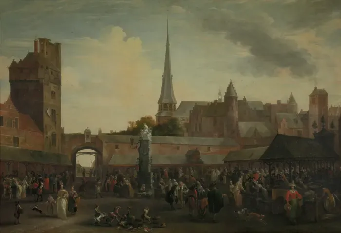 Framed Print : The Fish Market of Antwerp, 1695. Creator: Hendrick van Minderhout Framed Print : The Fish Market of Antwerp, 1695. Creator: Hendrick van Minderhout