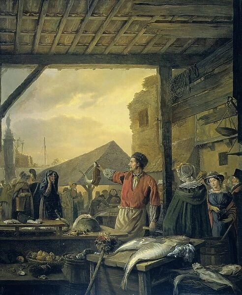 The Fish Market in Antwerp, 1827. Creator: Ignatius van Regemorter