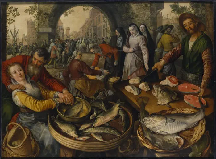 Framed Print : A Fish Market with Ecce Homo, 1570 Framed Print : A Fish Market with Ecce Homo, 1570