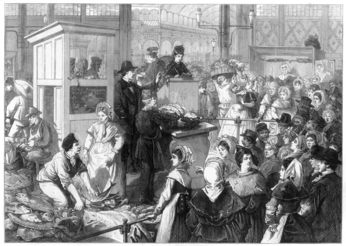 Framed Print : The Fish Market, the Lenten season in Paris, 1875 Framed Print : The Fish Market, the Lenten season in Paris, 1875