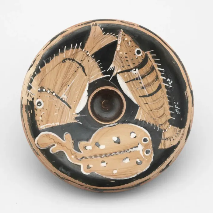 Framed Print : Fish Plate, 350-330 BCE. Creator: Dotted Stripe Group Framed Print : Fish Plate, 350-330 BCE. Creator: Dotted Stripe Group
