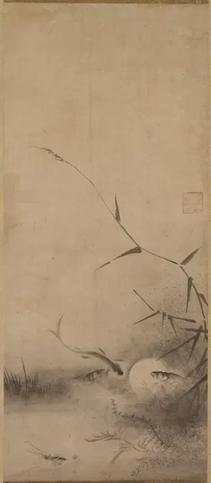 Framed Print : Fish and Seaweed, 16th century. Creator: Rinkyo (Japanese) Framed Print : Fish and Seaweed, 16th century. Creator: Rinkyo (Japanese)