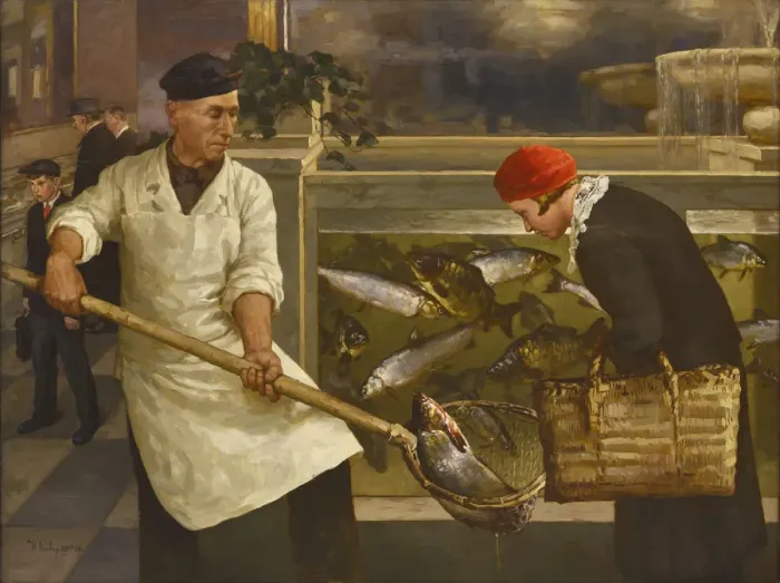 Framed Print : In a Fish Shop Framed Print : In a Fish Shop
