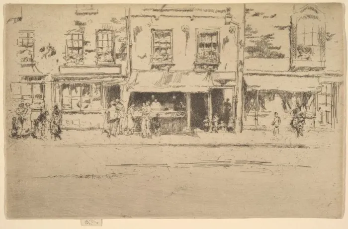 Framed Print : The Fish Shop, Busy Chelsea (Fish Shop, Chelsea), 1886-87 Framed Print : The Fish Shop, Busy Chelsea (Fish Shop, Chelsea), 1886-87