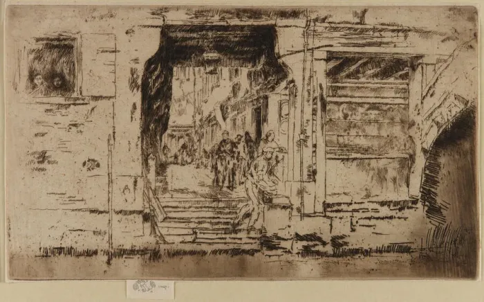 Framed Print : The Fish Shop, Venice, 1879-1880. Creator: James Abbott McNeill Whistler