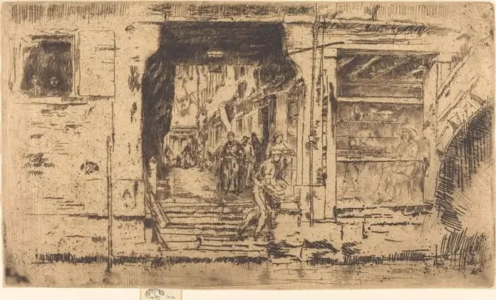 Framed Print : Fish-Shop, Venice, 1880. Creator: James Abbott McNeill Whistler Framed Print : Fish-Shop, Venice, 1880. Creator: James Abbott McNeill Whistler