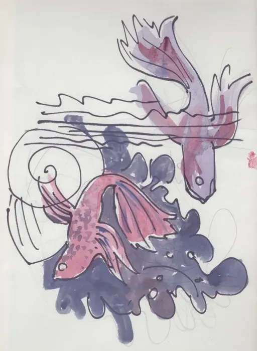 Framed Print : Fish study, c1970. Creator: Shirley Markham Framed Print : Fish study, c1970. Creator: Shirley Markham