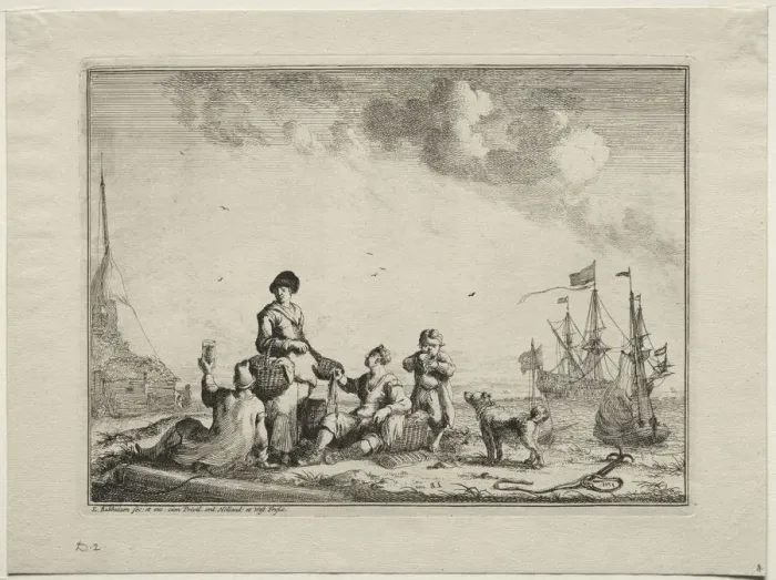 Framed Print : Fish Vender, 1701. Creator: Ludolf Backhuysen (Dutch, 1631-1708); Ludolf Backhuysen (Dutch Framed Print : Fish Vender, 1701. Creator: Ludolf Backhuysen (Dutch, 1631-1708); Ludolf Backhuysen (Dutch