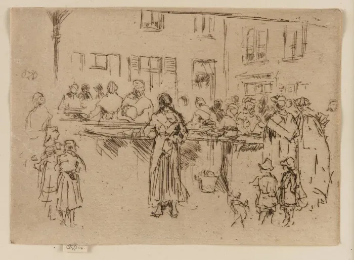 Framed Print : Fish Women, Ostend, 1887. Creator: James Abbott McNeill Whistler Framed Print : Fish Women, Ostend, 1887. Creator: James Abbott McNeill Whistler