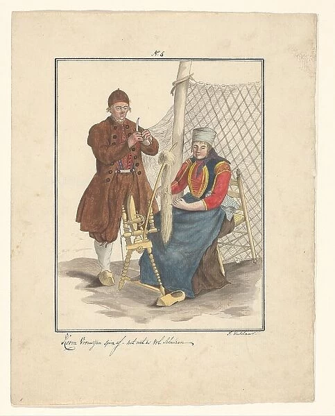 Fisher couple from Schokland, 1803-c.1899. Creator: J. Enklaar