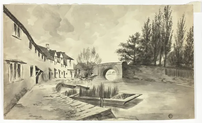 Framed Print : Fisher Row and the Bridge over the River on the New Road, n.d. Creator: Unknown Framed Print : Fisher Row and the Bridge over the River on the New Road, n.d. Creator: Unknown