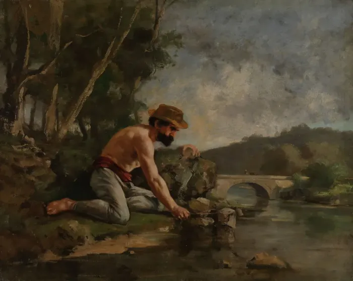 Framed Print : The Fisherman; Angler, between 1862 and 1877. Creator: Gustave Courbet Framed Print : The Fisherman; Angler, between 1862 and 1877. Creator: Gustave Courbet