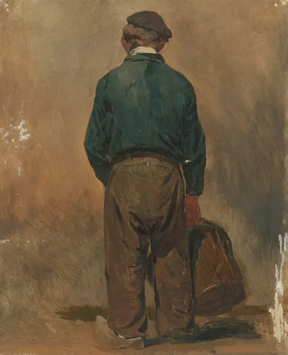 Framed Print : Fisherman with basket, seen from behind, c.1800-c.1900. Creator: Jan Weissenbruch Framed Print : Fisherman with basket, seen from behind, c.1800-c.1900. Creator: Jan Weissenbruch