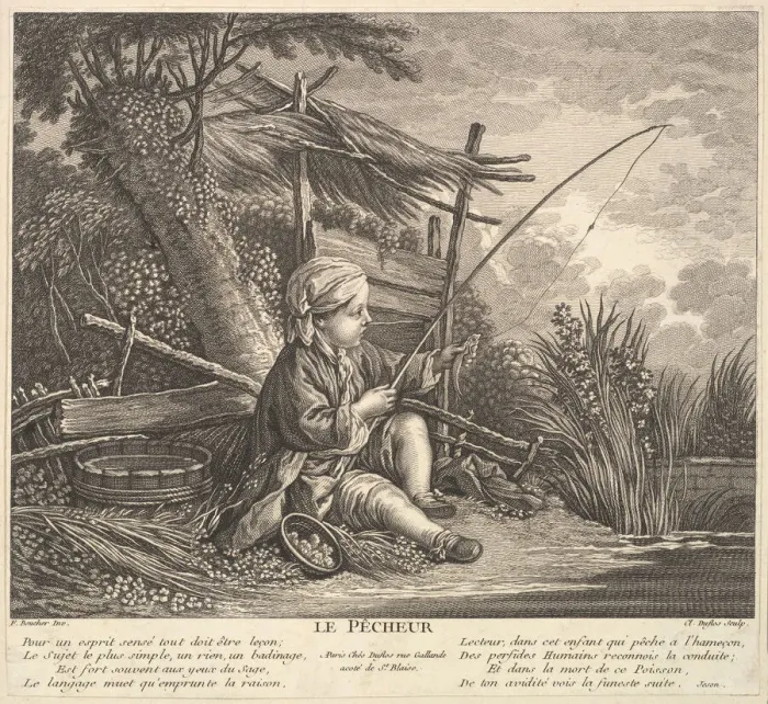 Framed Print : Fisherman, ca. 1753. Creator: Claude Augustin Duflos le Jeune
