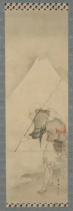 Framed Print : The fisherman Hakuryo and Mount Fuji, Edo period, 1770-1820. Creator: Hishikawa Sori Framed Print : The fisherman Hakuryo and Mount Fuji, Edo period, 1770-1820. Creator: Hishikawa Sori