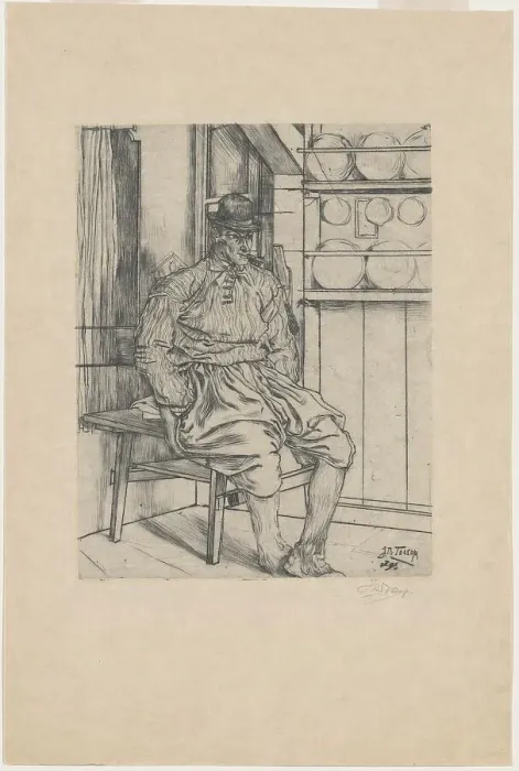Framed Print : Fisherman from Marken, 1896. Creator: Jan Toorop