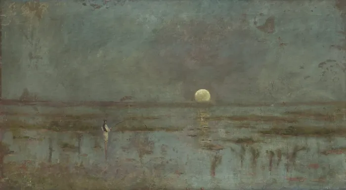 Framed Print : Fisherman by the Moonrise, 1885-1890. Creator: Ladislav Mednyanszky Framed Print : Fisherman by the Moonrise, 1885-1890. Creator: Ladislav Mednyanszky