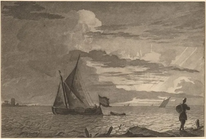 Framed Print : Fisherman with Pack over His Shoulder, 1779, published 1781. Creator: Cornelis Brouwer Framed Print : Fisherman with Pack over His Shoulder, 1779, published 1781. Creator: Cornelis Brouwer