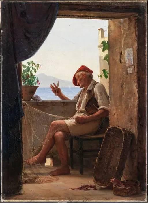 Framed Print : A Fisherman from Sorrento, Italy, 1860. Creator: Carl Bloch Framed Print : A Fisherman from Sorrento, Italy, 1860. Creator: Carl Bloch