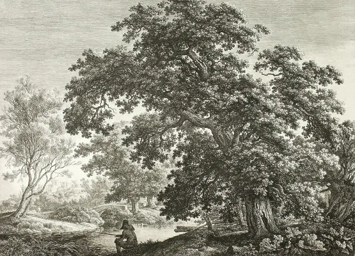 Framed Print : Fisherman in Wooded Landscape, n.d. Creator: Carl Wilhelm Kolbe the elder Framed Print : Fisherman in Wooded Landscape, n.d. Creator: Carl Wilhelm Kolbe the elder