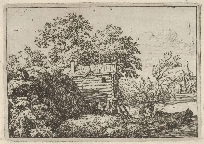 Framed Print : The Fishermans Hut, 17th century. Creator: Allart van Everdingen Framed Print : The Fishermans Hut, 17th century. Creator: Allart van Everdingen