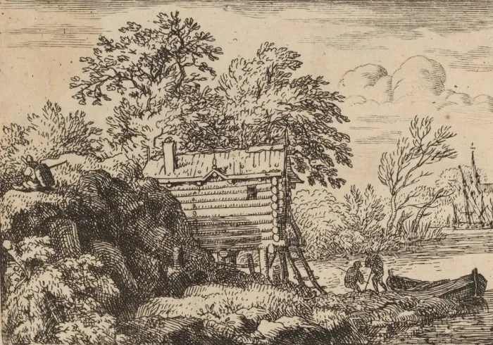 Framed Print : Fishermans Hut, probably c. 1645  /  1656. Creator: Allart van Everdingen