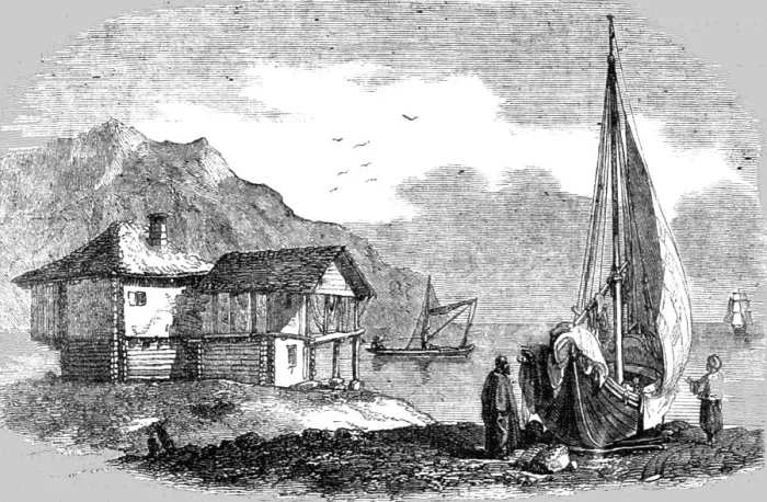 Framed Print : Fishermans Huts at Tchatal-Skelsy, 1854. Creator: Unknown Framed Print : Fishermans Huts at Tchatal-Skelsy, 1854. Creator: Unknown