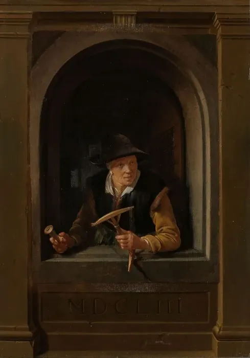 Framed Print : A Fisherman's Wife, 1653. Creator: Gerrit Dou Framed Print : A Fisherman's Wife, 1653. Creator: Gerrit Dou