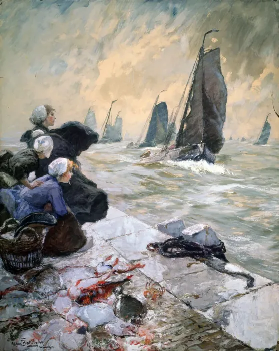 Framed Print : The Fishermans Wifes, 1896. Artist: Hans von Bartels Framed Print : The Fishermans Wifes, 1896. Artist: Hans von Bartels