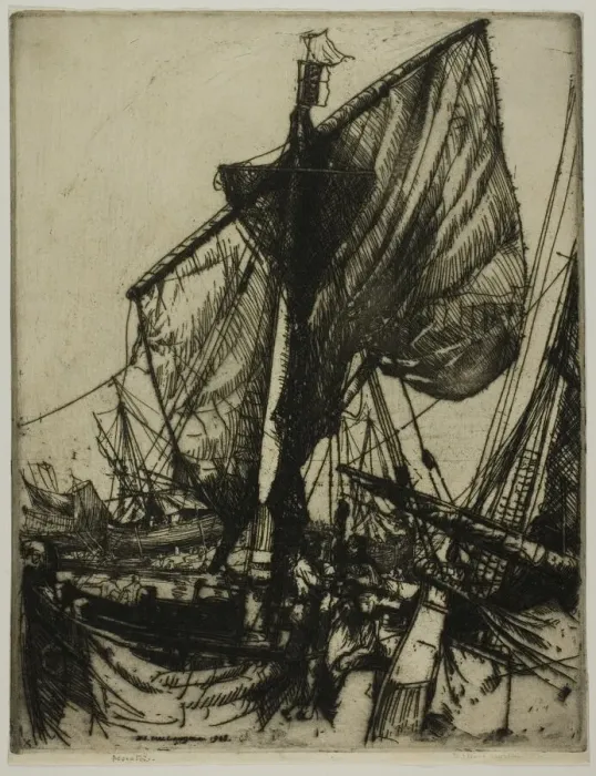 Framed Print : Fishermen of Chioggia, 1908. Creator: Donald Shaw MacLaughlan Framed Print : Fishermen of Chioggia, 1908. Creator: Donald Shaw MacLaughlan
